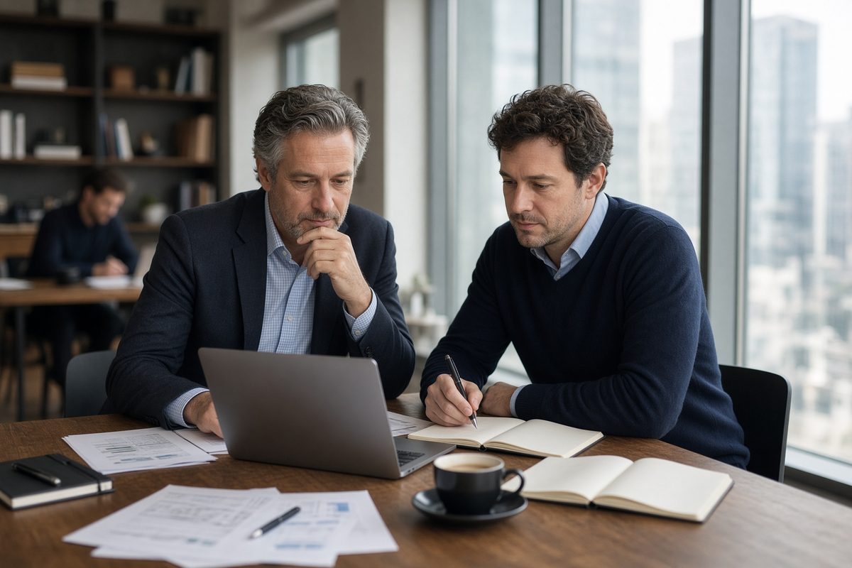 Adviser and client discussing setting up a family trust